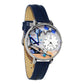 Whimsical Gifts | Physical Therapist 3D Watch Large Style | Handmade in USA | Professions Themed | Medical Professions | Novelty Unique Fun Miniatures Gift | Silver Finish Navy Blue Leather Watch Band