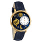 Whimsical Gifts | Pisces Zodiac 3D Watch Large Style | Handmade in USA | Zodiac & Celestial |  | Novelty Unique Fun Miniatures Gift | Gold Finish Navyl Blue Leather Watch Band
