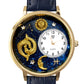 Whimsical Gifts | Pisces Zodiac 3D Watch Large Style | Handmade in USA | Zodiac & Celestial |  | Novelty Unique Fun Miniatures Gift | Gold Finish 