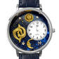 Whimsical Gifts | Pisces Zodiac 3D Watch Large Style | Handmade in USA | Zodiac & Celestial |  | Novelty Unique Fun Miniatures Gift | Silver Finish 