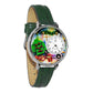 Whimsical Gifts | Ugly Christmas Sweater 3D Watch Large Style | Handmade in USA | Holiday & Seasonal Themed | Christmas | Novelty Unique Fun Miniatures Gift | Silver Finish Green Leather Watch Band
