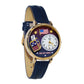 Whimsical Gifts | Your Vote Counts 3D Watch Large Style | Handmade in USA | Patriotic |  | Novelty Unique Fun Miniatures Gift | Gold Finish Navy Blue Leather Watch Band