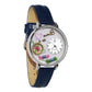 Whimsical Gifts | Cross Stitch 3D Watch Large Style | Handmade in USA | Hobbies & Special Interests | Sewing & Crafting | Novelty Unique Fun Miniatures Gift | Silver Finish Navy Blue Leather Watch Band