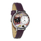 Whimsical Gifts |  Piano Recital 3D Watch Large Style | Handmade in USA | Hobbies & Special Interests | Music | Novelty Unique Fun Miniatures Gift | Silver Finish Dark Purple Leather Watch Band