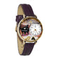 Whimsical Gifts |  Piano Recital 3D Watch Large Style | Handmade in USA | Hobbies & Special Interests | Music | Novelty Unique Fun Miniatures Gift | Gold Finish Dark Purple Leather Watch Band