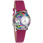 Whimsical Gifts | Unicorn 3D Watch Large Style | Handmade in USA | Fantasy & Mystical |  | Novelty Unique Fun Miniatures Gift | Silver Finish Magenta Leather Watch Band