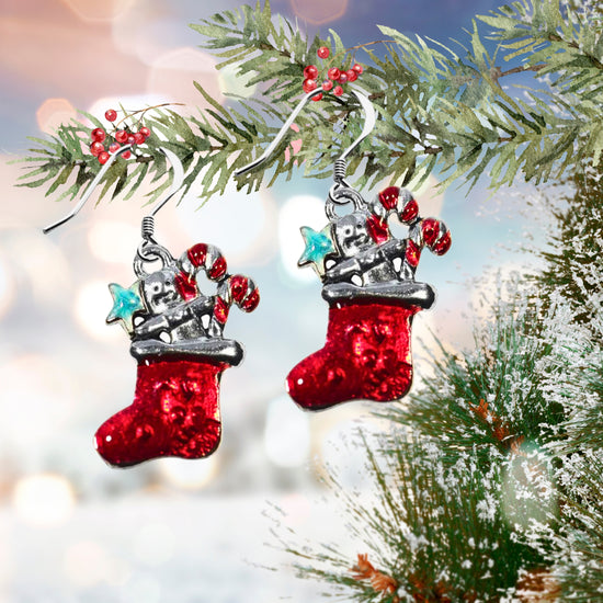 Christmas Stocking Charm Earrings