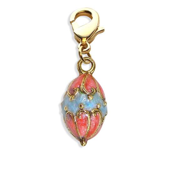Whimsical Gifts | Easter Egg Charm Dangle in Gold Finish | Holiday & Seasonal Themed | Easter Charm Dangle