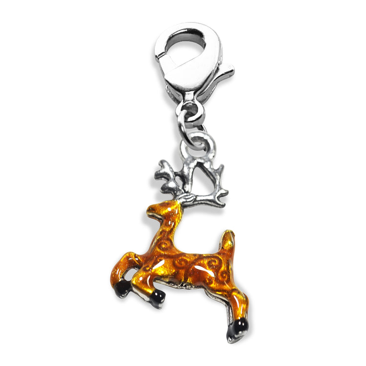 Whimsical Gifts | Reindeer Charm Dangle in Silver Finish | Holiday & Seasonal Themed | Christmas Charm Dangle