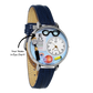 Whimsical Gifts | Personalized Optometrist | Optician 3D Watch Large Style | Handmade in USA | Professions Themed | Medical | Novelty Unique Fun Miniatures Gift | Silver Finish Navy Blue Leather Watch Band
