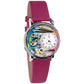 Whimsical Gifts | Artist Palette Bright and Bold 3D Watch Large Style | Handmade in USA | Artist |  | Novelty Unique Fun Miniatures Gift | Silver Finish Fuscia Leather Watch Band
