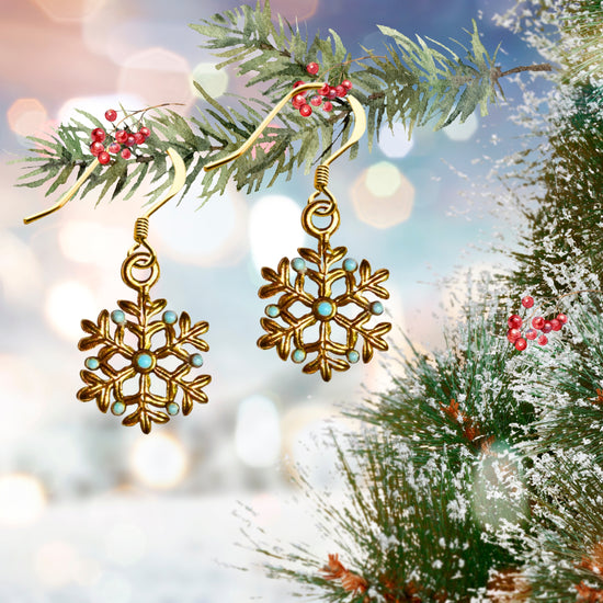 Christmas Snowflake Charm Earrings