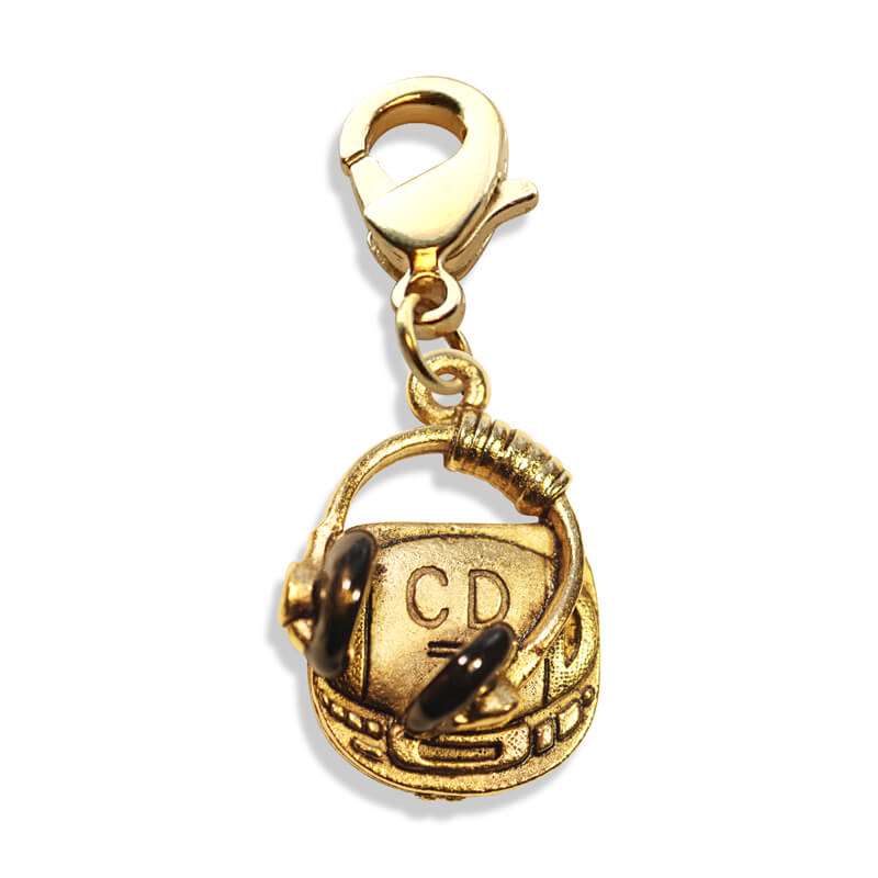 Whimsical Gifts | CD Player & Headphone Charm Dangle in Gold Finish | Hobbies & Special Interests | Music Charm Dangle