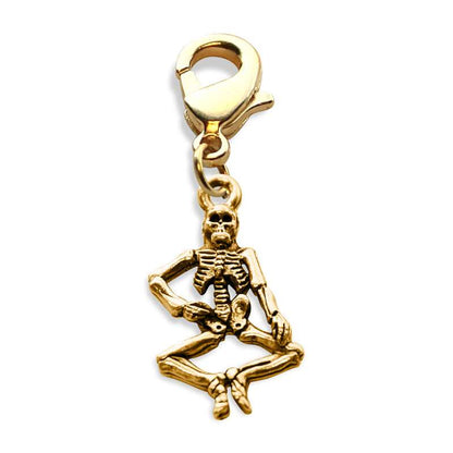 Whimsical Gifts | Skeleton Charm Dangle in Gold Finish | Holiday & Seasonal Themed | Halloween Charm Dangle