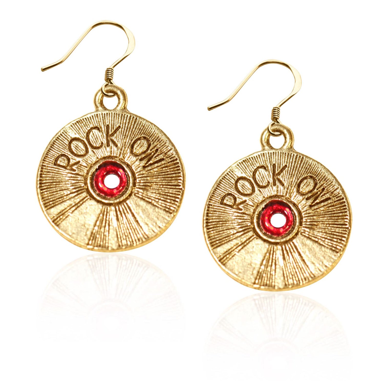 Whimsical Gifts | Rock On | Disco Diva CD Charm Earrings in Gold Finish | Hobbies & Special Interests | Music | Jewelry