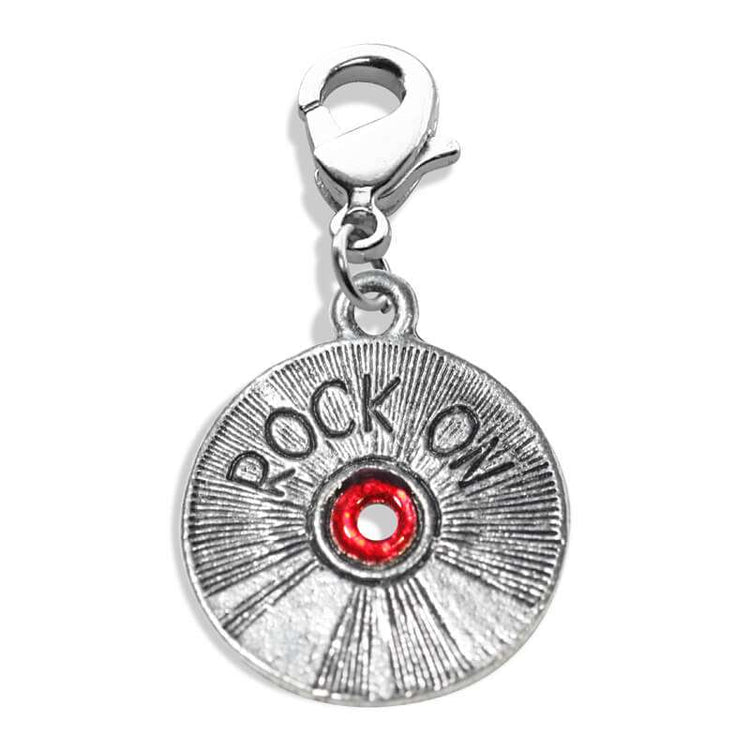 Whimsical Gifts | Rock On CD Charm Dangle in Silver Finish | Hobbies & Special Interests | Music Charm Dangle