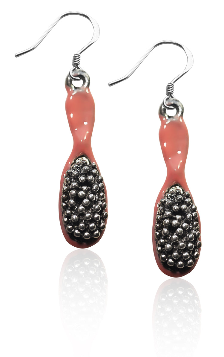 Whimsical Gifts | Hair Brush Charm Earrings in Silver Finish | Professions Themed | Salon & Spa Professions | Jewelry