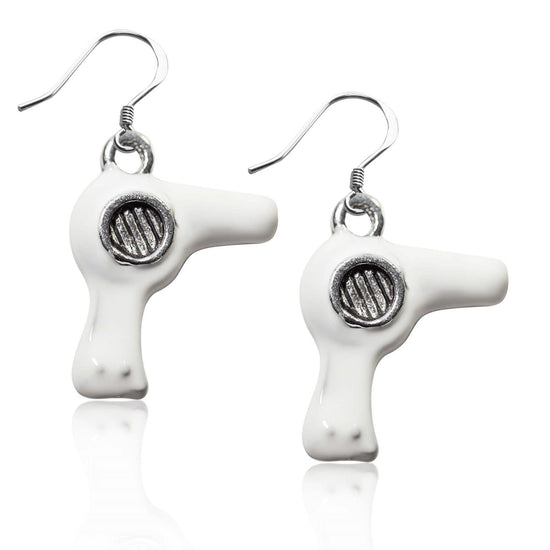 Whimsical Gifts | Hair Dryer Charm Earrings in Silver Finish | Professions Themed | Salon & Spa Professions | Jewelry