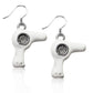 Whimsical Gifts | Hair Dryer Charm Earrings in Silver Finish | Professions Themed | Salon & Spa Professions | Jewelry