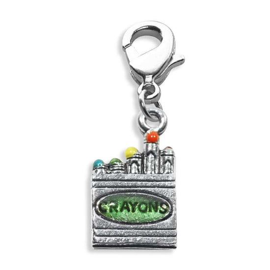 Whimsical Gifts | Crayons Charm Dangle in Silver Finish | Professions Themed | Teacher Charm Dangle