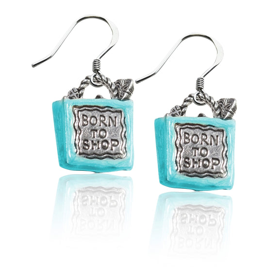 Whimsical Gifts | Born to Shop Charm Earrings in Silver Finish | Hobbies & Special Interests | Fashionista | Jewelry