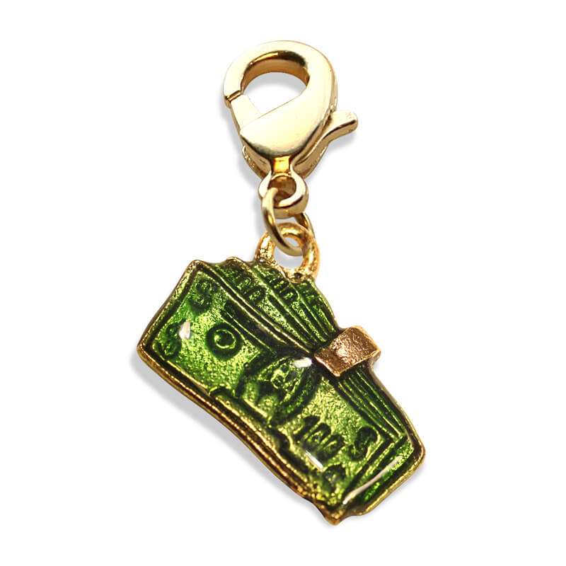 Whimsical Gifts | Money Clip Charm Dangle in Gold Finish | Hobbies & Special Interests | Casino | Gaming | Game Night Charm Dangle