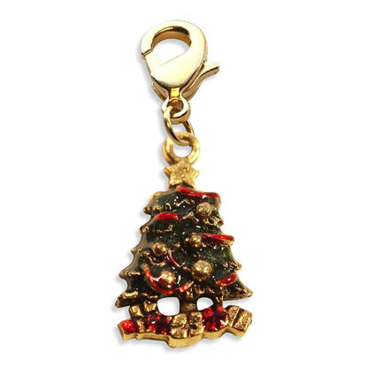 Whimsical Gifts | Christmas Tree Charm Dangle in Gold Finish | Holiday & Seasonal Themed | Christmas Charm Dangle