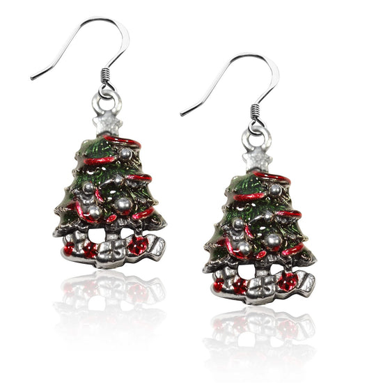 Whimsical Gifts | Christmas Tree Charm Earrings in Silver Finish | Holiday & Seasonal Themed | Christmas | Jewelry
