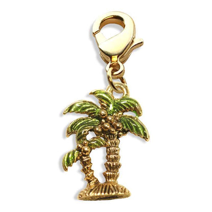 Whimsical Gifts | Palm Trees Charm Dangle in Gold Finish | Holiday & Seasonal Themed | Spring & Summer Fun Charm Dangle