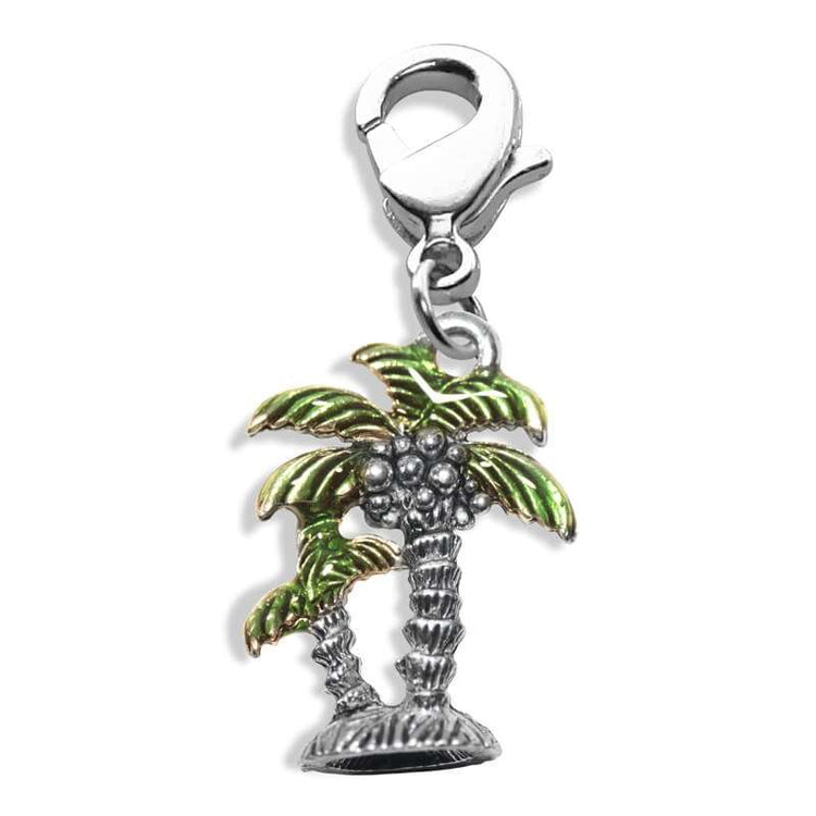 Whimsical Gifts | Palm Trees Charm Dangle in Silver Finish | Holiday & Seasonal Themed | Spring & Summer Fun Charm Dangle