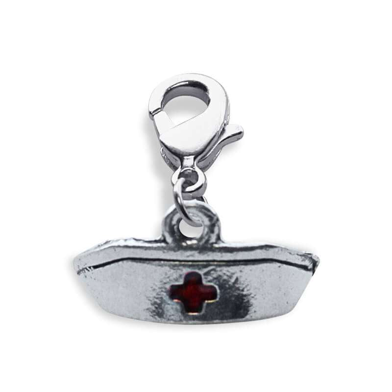 Whimsical Gifts | Nurse Hat Charm Dangle in Silver Finish | Professions Themed | Dental | Medical | First Responder Charm Dangle