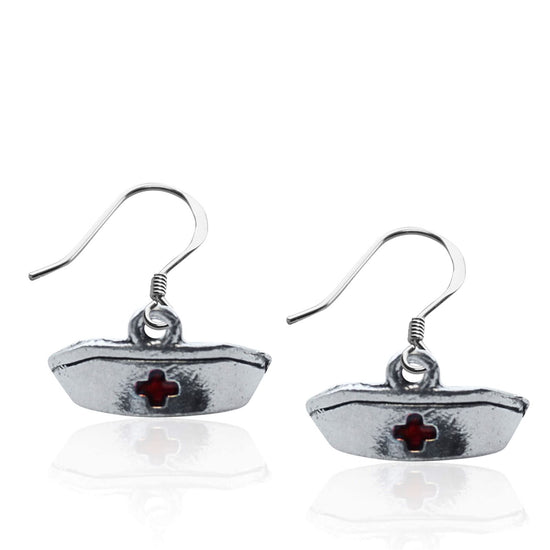 Whimsical Gifts | Nurse Hat Charm Earrings in Silver Finish | Professions Themed | Dental | Medical | First Responder | Jewelry