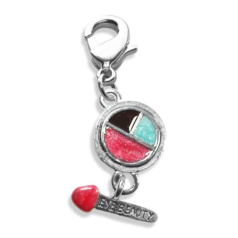 Whimsical Gifts | Eye Shadow & Brush Charm Dangle in Silver Finish | Youth Themed |  Charm Dangle