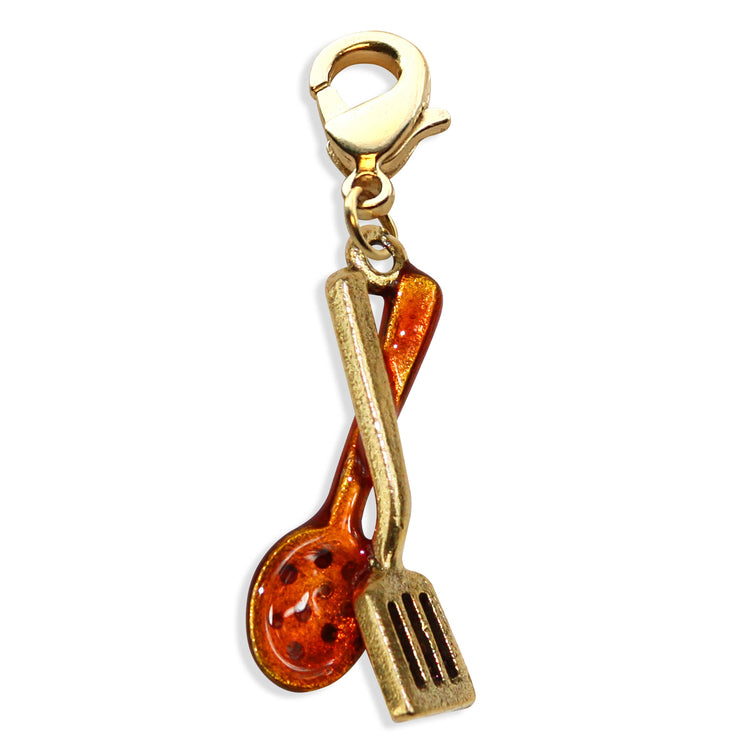 Whimsical Gifts | Cooking Utensils Charm Dangle in Gold Finish | Hobbies & Special Interests | Chef | Cooking | Baking Charm Dangle