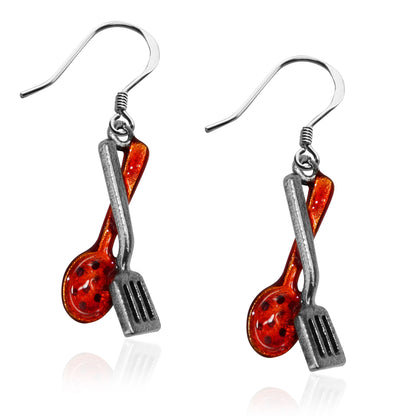 Whimsical Gifts | Cooking Utensils Charm Earrings in Silver Finish | Hobbies & Special Interests | Chef | Cooking | Baking | Jewelry
