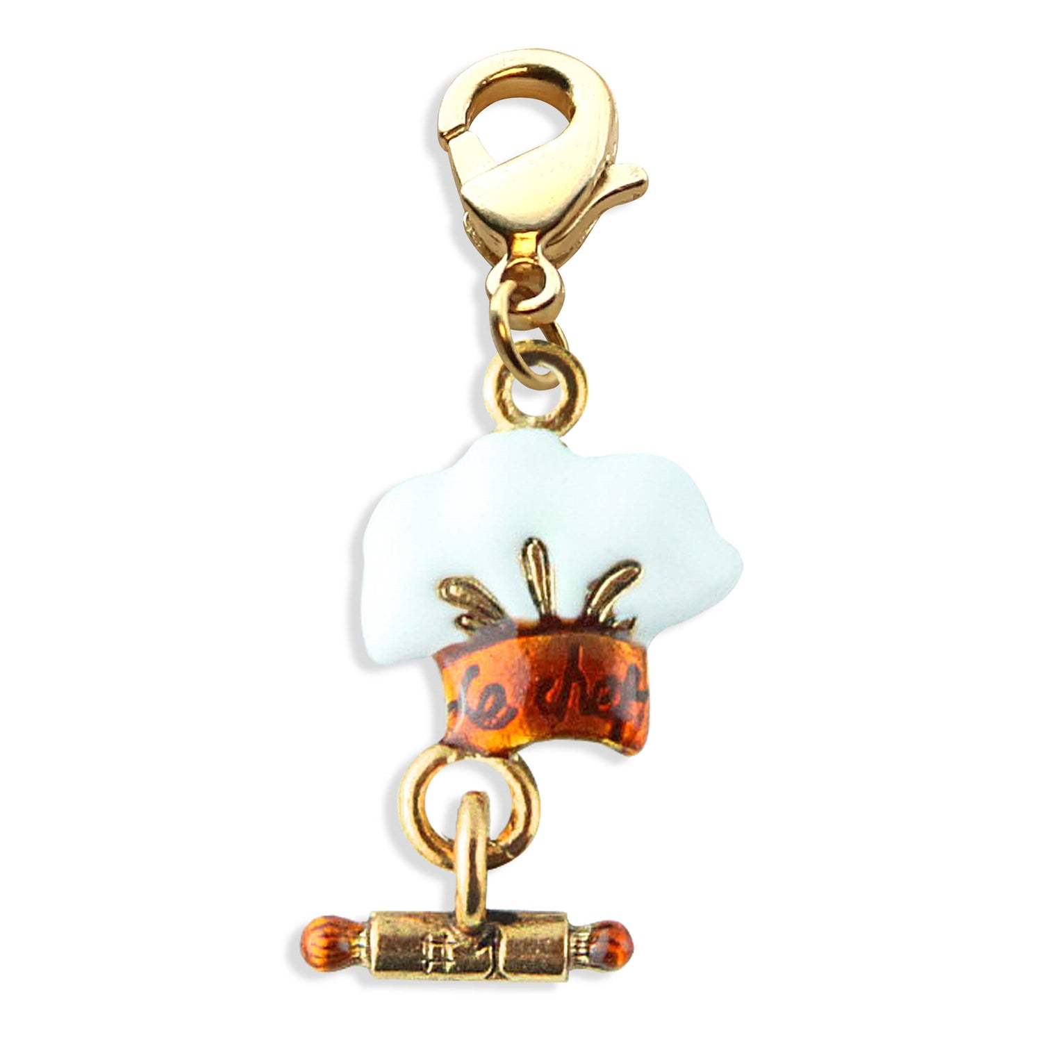 Whimsical Gifts | Chef Hat Charm Dangle in Gold Finish | Hobbies & Special Interests | Chef | Cooking | Baking Charm Dangle