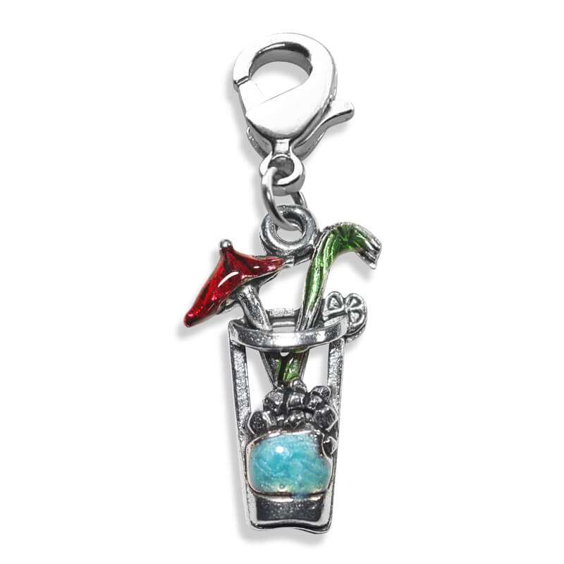 Whimsical Gifts | Cocktail Drink Charm Dangle in Silver Finish | Holiday & Seasonal Themed | Spring & Summer Fun Charm Dangle
