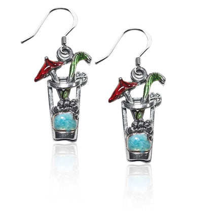 Whimsical Gifts | Cocktail Drink Charm Earrings in Silver Finish | Holiday & Seasonal Themed | Spring & Summer Fun | Jewelry