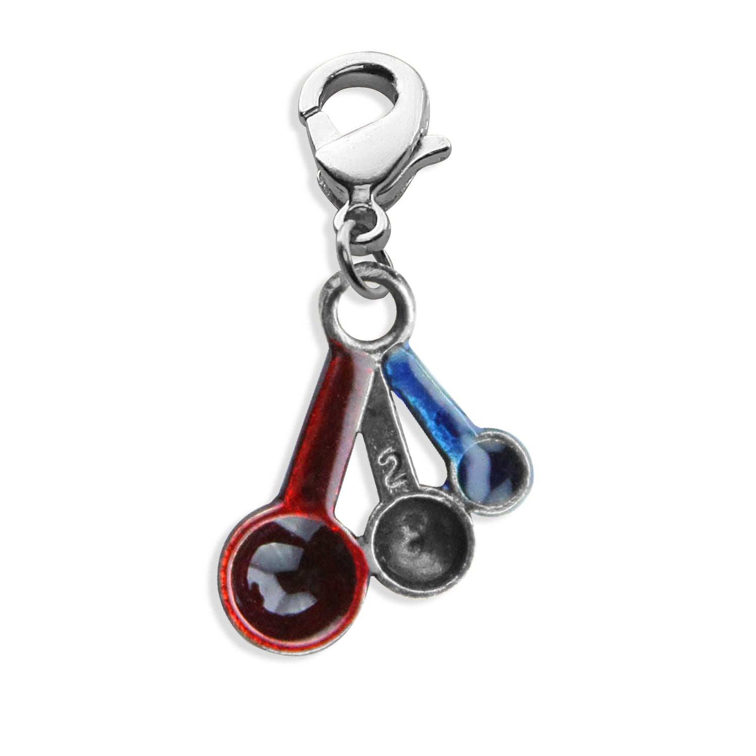 Whimsical Gifts | Measuring Spoons Charm Dangle in Silver Finish | Hobbies & Special Interests | Chef | Cooking | Baking Charm Dangle