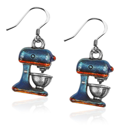 Whimsical Gifts | Mixer Charm Earrings in Silver Finish | Hobbies & Special Interests | Chef | Cooking | Baking | Jewelry