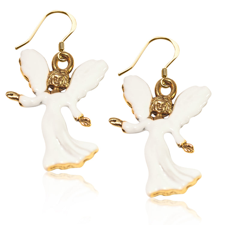 Whimsical Gifts | Angel Charm Earrings in Gold Finish | Religious & Spiritual |  | Jewelry