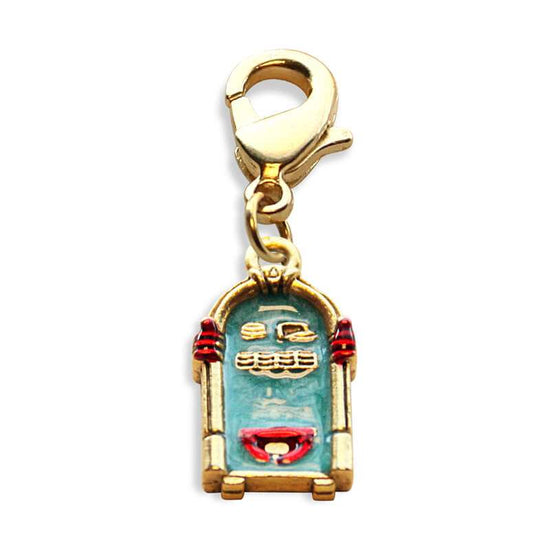 Whimsical Gifts | Jukebox Charm Dangle in Gold Finish | Hobbies & Special Interests | Music Charm Dangle
