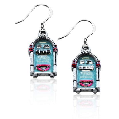 Whimsical Gifts | Jukebox Charm Earrings in Silver Finish | Hobbies & Special Interests | Music | Jewelry