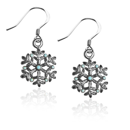 Whimsical Gifts | Christmas Snowflake Charm Earrings in Silver Finish | Holiday & Seasonal Themed | Christmas | Jewelry