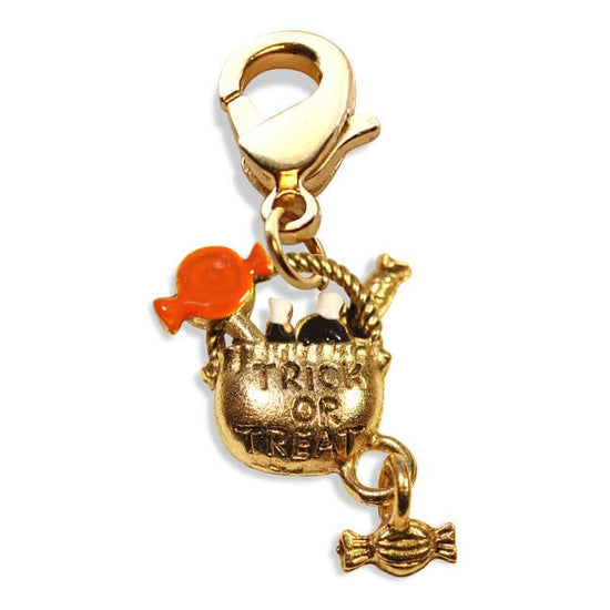 Whimsical Gifts | Trick or Treat Charm Dangle in Gold Finish | Holiday & Seasonal Themed | Halloween Charm Dangle
