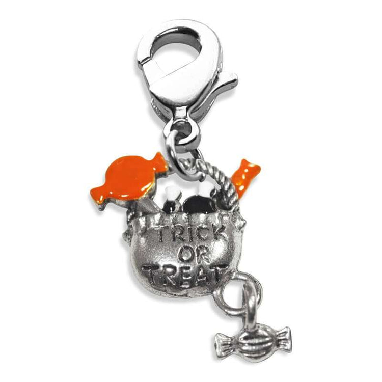 Whimsical Gifts | Trick or Treat Charm Dangle in Silver Finish | Holiday & Seasonal Themed | Halloween Charm Dangle