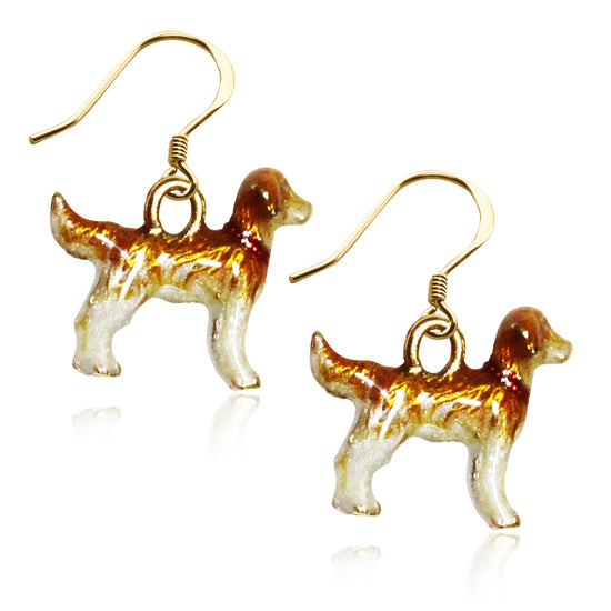 Whimsical Gifts | Golden Retriever Dog Charm Earrings in Gold Finish | Animal Lover | Dog Lover | Jewelry