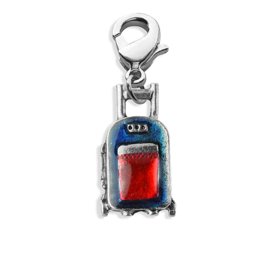 Whimsical Gifts | Travel Bag Charm Dangle in Silver Finish | Professions Themed | Flight Attendant | Traveler Charm Dangle