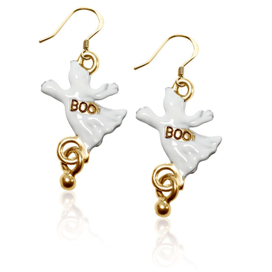 Whimsical Gifts | Halloween Ghost Charm Earrings in Gold Finish | Holiday & Seasonal Themed | Halloween | Jewelry