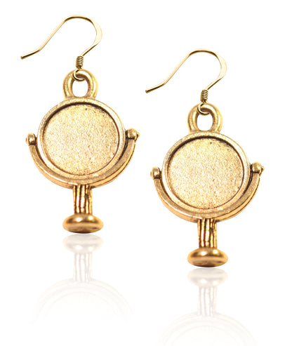 Whimsical Gifts | Mirror Charm Earrings in Gold Finish | Professions Themed | Salon & Spa Professions | Jewelry